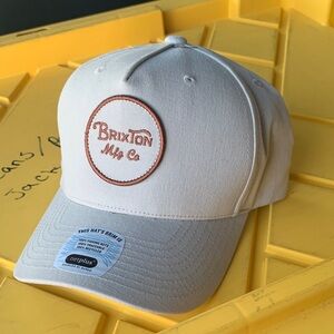 Brixton Cream and Brown Logo Cap